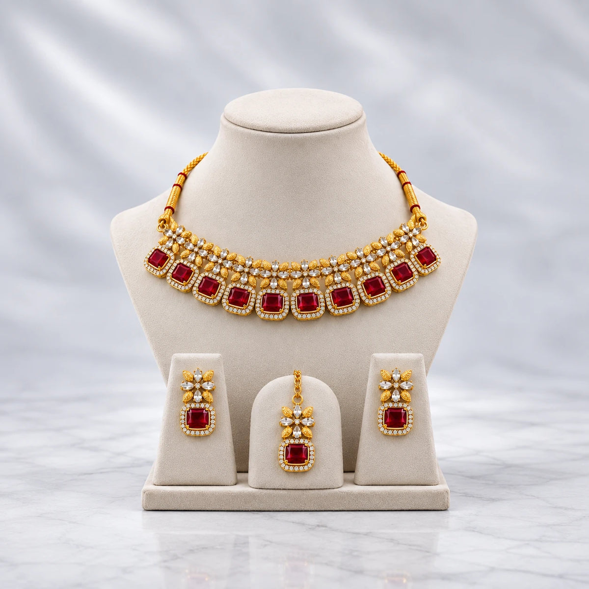 Luxury stone necklace and jewelry set for women