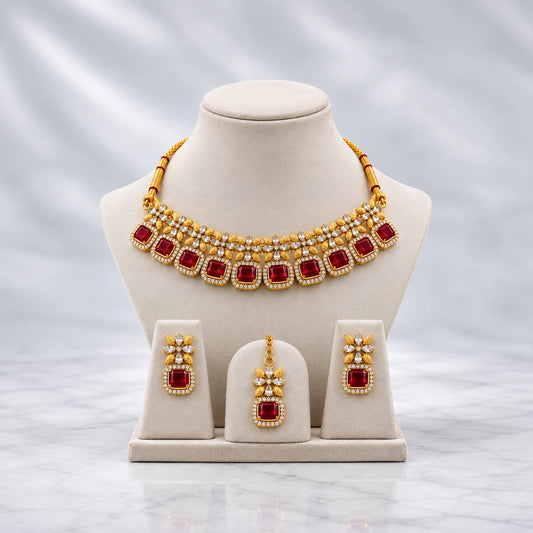 Luxury stone necklace and jewelry set for women