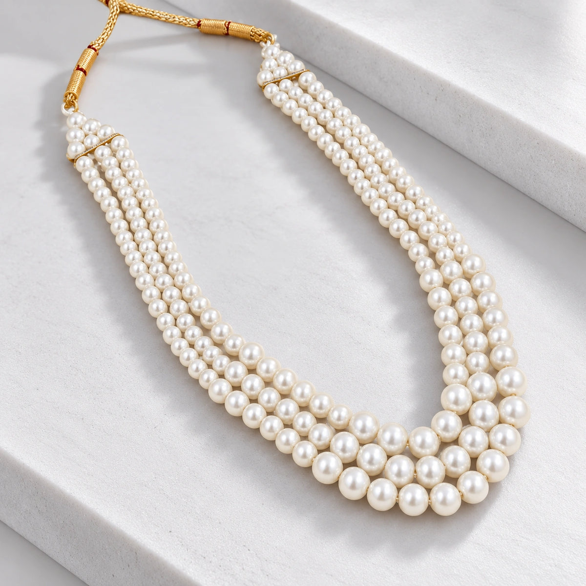 Elegant multi-layer pearl necklace for women