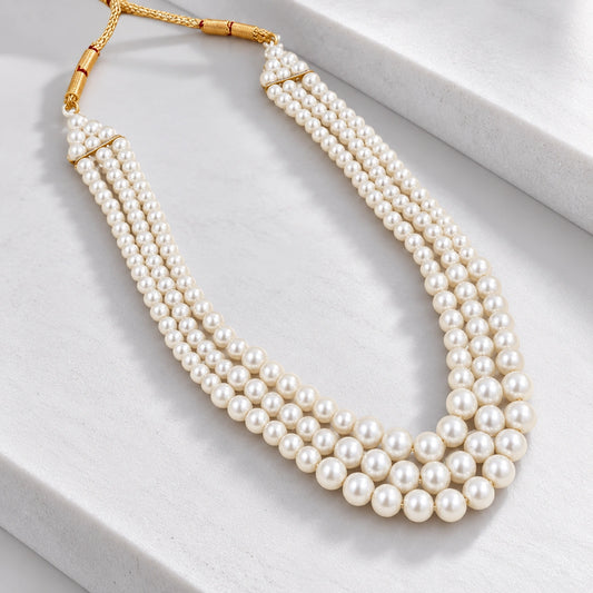 Elegant multi-layer pearl necklace for women